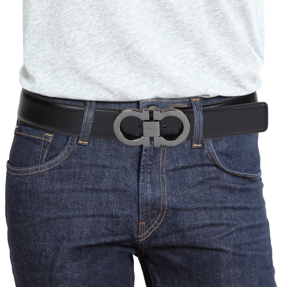 COPY - Salvatore Ferragamo Double Gancini Reversible & Adjustable Leather Belt